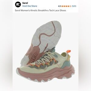 Sorel Women's Kinetic Breakthru Sneakers - Pink, Green, White